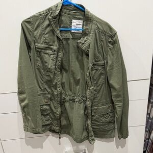 Casual Olive Green Bomber Jacket